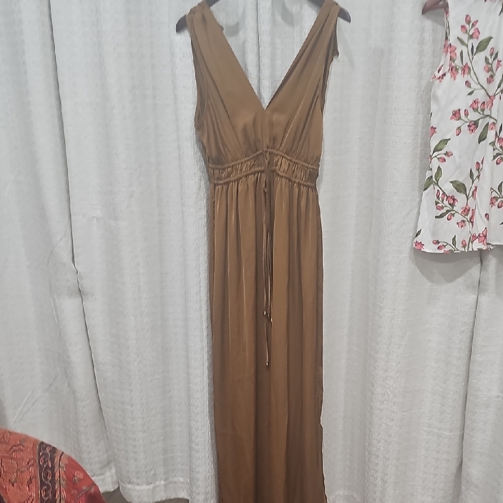 Eesome Tan V-Neck Jumpsuit